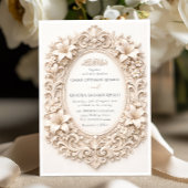 Elegant Floral Baroque Frame Islamic Wedding 招待状