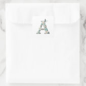 Elegant Floral Beaded Your Monogram A Stickers スクエアシール (バッグ)