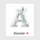 Elegant Floral Beaded Your Monogram Vinyl Stickers シール (シート)