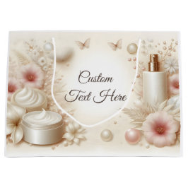 Elegant Floral Beauty Cosmetic Professional ラージペーパーバッグ