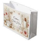 Elegant Floral Beauty Cosmetic Professional ラージペーパーバッグ (正面アングル)