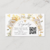 Elegant floral bee Registry QR Code エンクロージャーカード (正面)