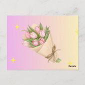 Elegant Floral Best Teacher Ever Gift Design ポストカード (裏面)