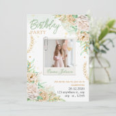 Elegant Floral Birthday 招待状 (スタンド正面)