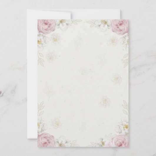 Elegant Floral Birthday Invitation 招待状 (裏面)