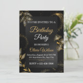 Elegant Floral Birthday Party Invitation 招待状 (スタンド正面)