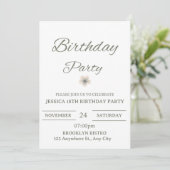 Elegant Floral Birthday Party Invitation – Minimal 招待状 (スタンド正面)