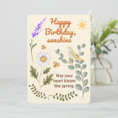 Elegant Floral Birthday - Pastel Garden Theme Card 招待状 (スタンド正面)