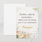 Elegant Floral Birthday Thank You Card サンキューカード (正面/裏面)