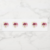 Elegant Floral Birthday Water Bottle Label ペットボトルラベル (シングルラベル)