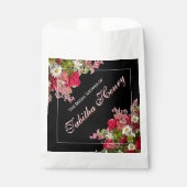 Elegant Floral Black Flower Photo  フェイバーバッグ (正面)