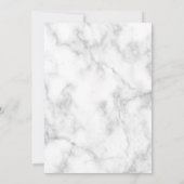 Elegant Floral Black Gold Gray Marble Wedding 招待状 (裏面)