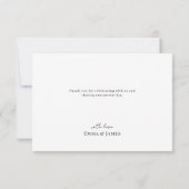 Elegant Floral Black Midnight Rose Wedding Photo サンキューカード (裏面)