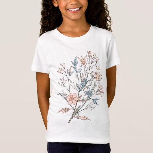 Elegant Floral Bloom Art | Modern Botanical Flower Tシャツ (正面)