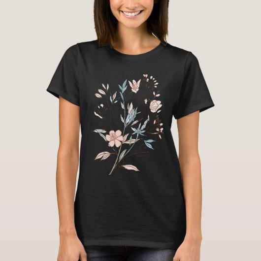 Elegant Floral Bloom Art | Modern Botanical Flower Tシャツ (正面)