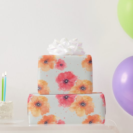 Elegant Floral Blooms Wrapping Paper Roll ラッピングペーパー (パーティーギフト)