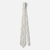Elegant floral blue and ivory neck tie ネクタイ (正面)