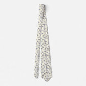 Elegant floral blue and ivory neck tie ネクタイ (裏面)