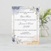 Elegant Floral Blue Business Corporate Party 招待状 (スタンド正面)