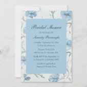 Elegant Floral Blue Country Garden Bridal Shower 招待状 (正面)