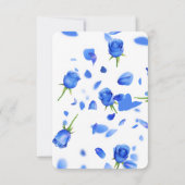 Elegant floral blue RSVP card wedding  (裏面)