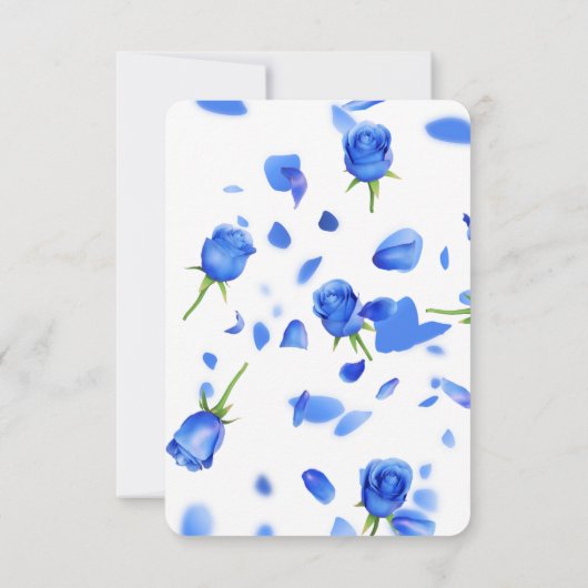 Elegant floral blue RSVP card wedding  (裏面)