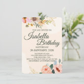 Elegant Floral – Blush and Peach Watercolor Flower 招待状 (スタンド正面)