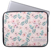 Elegant Floral Blush Pink Electronics Bag ラップトップスリーブ (正面)