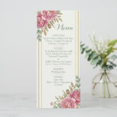 Elegant Floral Blush Rose Eucalyptus Wedding メニュー (スタンド正面)
