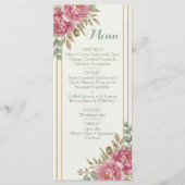 Elegant Floral Blush Rose Eucalyptus Wedding メニュー (正面)