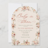 Elegant Floral Boho Baby Shower 招待状 (正面)