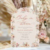 Elegant Floral Boho Baby Shower 招待状