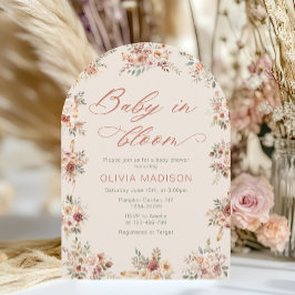 Elegant Floral Boho Baby Shower 招待状