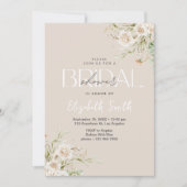 Elegant Floral Boho Bridal Shower 招待状 (正面)