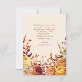 Elegant Floral Boho Fall in Love Photo Wedding サンキューカード (裏面)