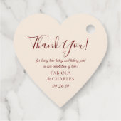 Elegant Floral Boho Fall in Love Photo Wedding フェイバータグ (裏面)