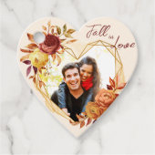 Elegant Floral Boho Fall in Love Photo Wedding フェイバータグ (正面)