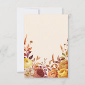 Elegant Floral Boho Fall in Love Photo Wedding 出欠カード (裏面)