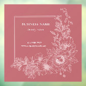 Elegant Floral Border Beauty Salon Dusty Pink ウィンドウサイン (シート3)