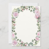 Elegant Floral Border Pink 70th Birthday Custom 招待状 (裏面)