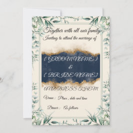 Elegant Floral Border Wedding Invitation Card |  招待状