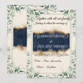 Elegant Floral Border Wedding Invitation Card |  招待状 (正面/裏面)