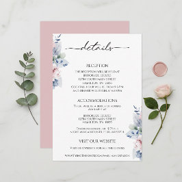 Elegant Floral Botanical Reception Details Card エンクロージャーカード