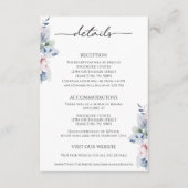 Elegant Floral Botanical Reception Details Card エンクロージャーカード (正面)