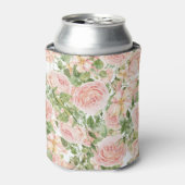 Elegant Floral Botanical Rose Pink Wedding 缶クーラー (缶正面)