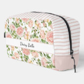 Elegant Floral Botanical Rose Pink Wedding Pouch ドップキット (右コーナー)