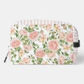 Elegant Floral Botanical Rose Pink Wedding Pouch ドップキット (裏面)