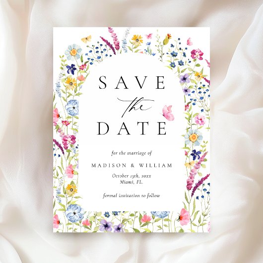 Elegant Floral Botanical Rustic Save the Date ポストカード