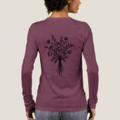 Elegant Floral Bouquet Line Art トライブレンドTシャツ (背面)