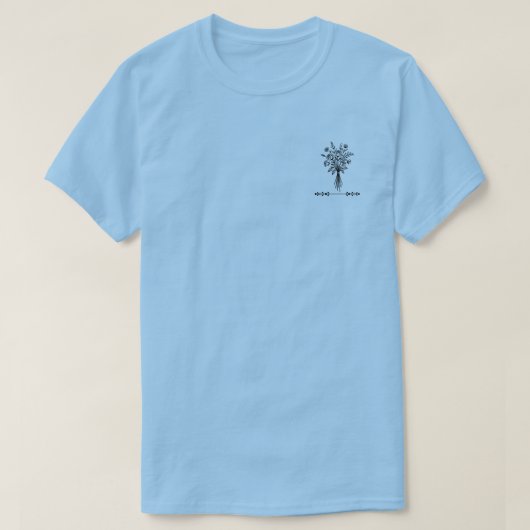 Elegant Floral Bouquet Line Art Tシャツ (デザイン正面)